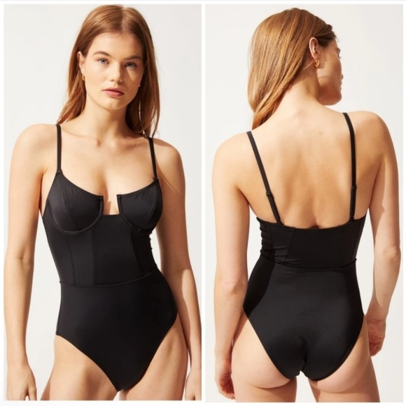 NEW Solid & Striped size L The Veronica One-Piece Swimsuit Navy Blue - Picture 2 of 9